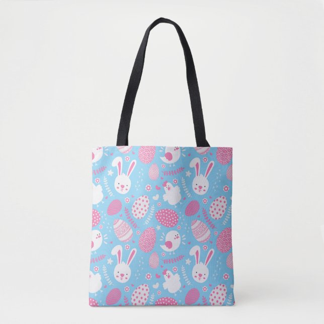 Einfache rosa und blaue Taschen-Tasche (Vorderseite)