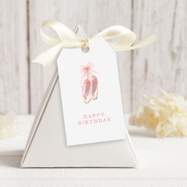 Einfache Rosa und Glitzer Ballerina Schuhe Geburts Geschenkanhänger