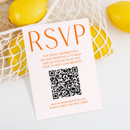 Einfache rosa und helle Orange UAWG Online QR RSVP Karte