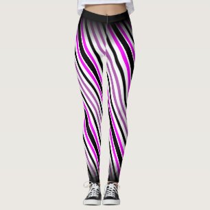 Einfache rosa und schwarze vertikale Streifen auf Leggings