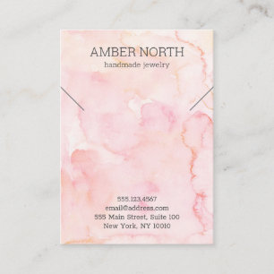 Einfache rosa Wasserfarben Schmuck Bracelet-Kette Visitenkarte