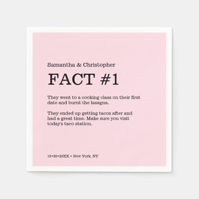 Einfache rosa weiße Hochzeit Serviette (Vorderseite)