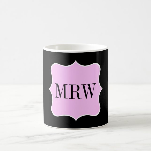 Einfache rosa weiße schwarze tasse (Mittel)