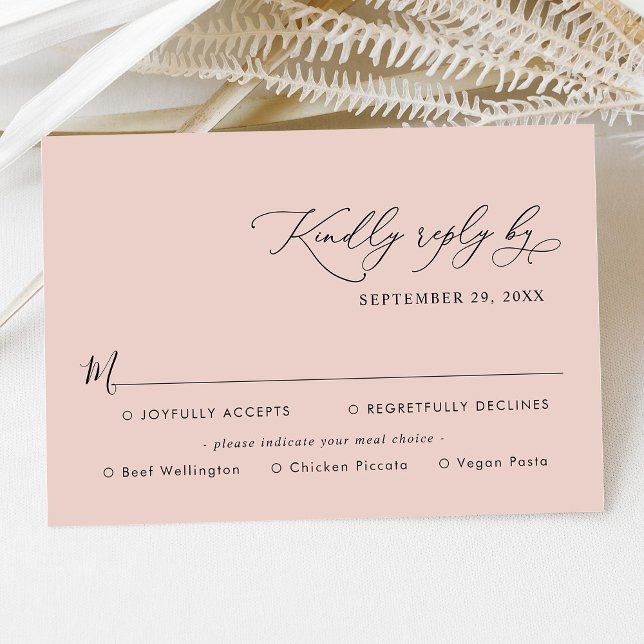Einfache Rose Boho Dusty Hochzeit RSVP Karte (Von Creator hochgeladen)