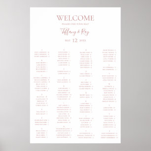 Einfache Rose Gold Alphabetisches Seekarte Poster