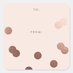 Einfache Rose Gold Confetti Dot Pink Generic Quadratischer Aufkleber