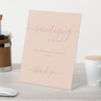Einfache Rose Gold Covid Sanitisation Station Blus
