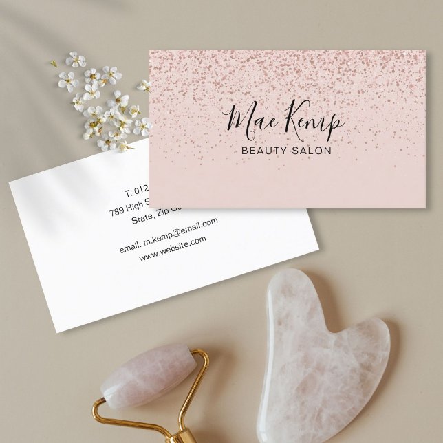 Einfache Rose Gold Glitzer Visitenkarte (Simple Rose Gold Glitter Business Card)