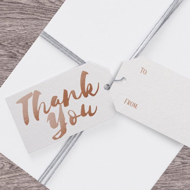 Einfache Rose Gold Imitate Foil Vielen Dank für Ih Geschenkanhänger (A simple rose gold thank you gift tag for all your thank you gift tag needs)