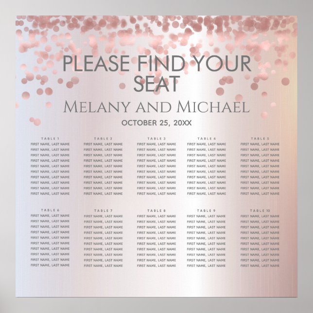 Einfache Rose Gold Konfetti Metallic elegant Poster (Vorne)