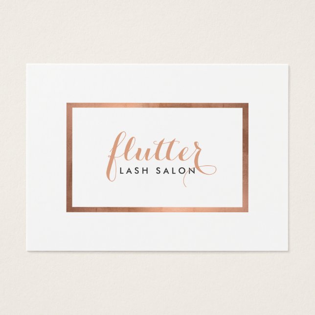 Einfache Rose Gold Lash Salon Logo Aftercare Card (Vorderseite)