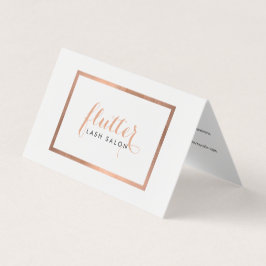Einfache Rose Gold Lash Salon Logo Aftercare Card Visitenkarten