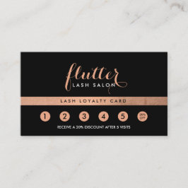 Einfache Rose Gold Lash Salon Logo Black Loyalty Treuekarte
