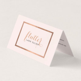 Einfache Rose Gold Lash Salon Logo Pink Aftercare Visitenkarten
