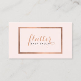 Einfache Rose Gold Lash Salon Logo Rosa Visitenkarte