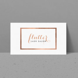Einfache Rose Gold Lash Salon Logo Visitenkarte