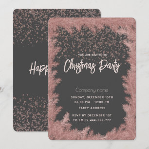 Einfache Rose Gold Luxus Unternehmen Weihnachten P Einladung