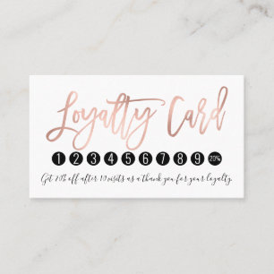 Einfache Rose Gold Moderne Typografie Weiß Schwarz Treuekarte