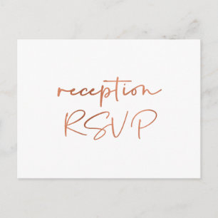 Einfache Rose Gold Script Empfang UAWG Postkarte