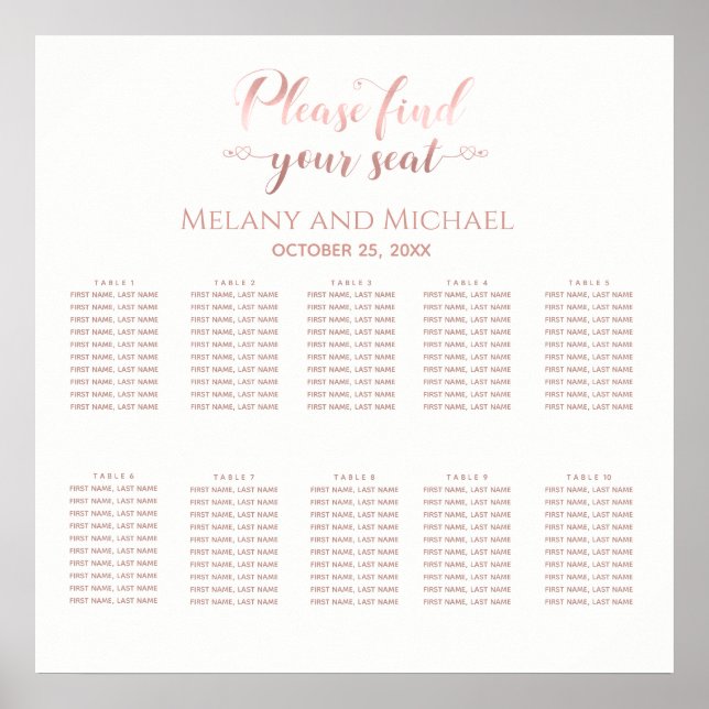 Einfache Rose Goldkalligraphie Poster (Vorne)