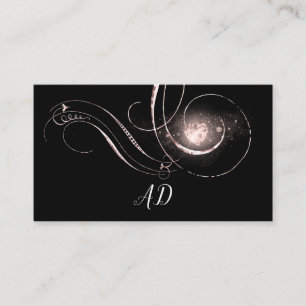 Einfache Rose Herz Schwarz-weiß Diamond Monogram Terminkarte
