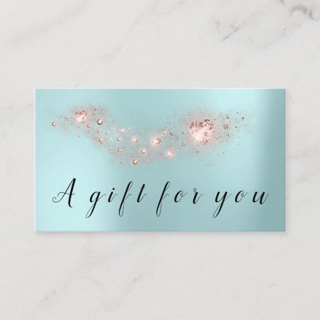 Einfache Rose Herzgutschein Kleines Blau Terminkarte (Vorderseite)