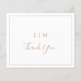 Einfache Rose Pink Monogram Hochzeit Vielen Dank