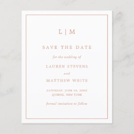 Einfache Rose Rosa Hochzeitbudget Save the Date