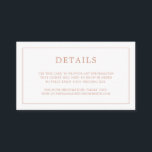 Einfache Rose Rosa Monogramm Elegante Hochzeit Begleitkarte<br><div class="desc">Einfache, kleine Hochzeitszimmerkarte mit modernem und elegantem Design, umgeben von einem dünnen Rahmen und einem Monogramm auf der Rückseite. Alle Designelemente sind in Imitate Rose Gold und können im Designbearbeitungstool geändert werden. Ein elegantes und stilvolles Design, das sich ideal für ein minimalistisches Paar eignet. Benutzen Sie diese Umzäunungskarten, um Anweisungen...</div>