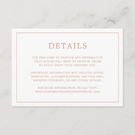 Einfache Rose Rosa Monogramm Elegante Hochzeit Begleitkarte