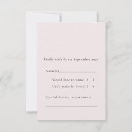 Einfache Rose Weich elegant Minimalistisch Schlich RSVP Karte
