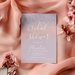 Einfache roségoldene rosa Brautdusche Glitter Einladung