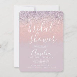Einfache roségoldene rosa Brautdusche Glitter rund