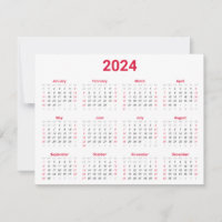 Einfache Rot und Weiß 2024 Jahr im Überblick