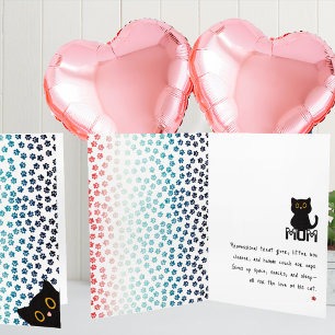 Einfache Rot-Weiß-Paws Funny Black Cat Mama Karte