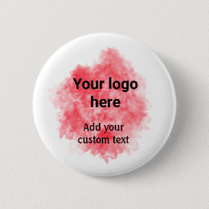 Einfache rote Aquarellfarbe, fügen Sie Ihr Logo un Button