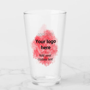 Einfache rote Aquarellfarbe, fügen Sie Ihr Logo un Glas