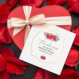 Einfache rote Blumen Dankeschön-Karte Mitteilungskarte
