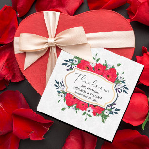 Einfache rote Blumen Dankeschön-Karte Mitteilungskarte