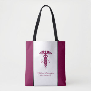 Einfache rote Caduceus Registered Nurse RN Symbol