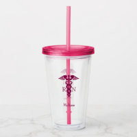 Einfache rote Caduceus Registered Nurse RN Symbol