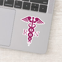 Einfache rote Caduceus Registered Nurse RN Symbol