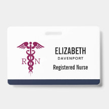 Einfache rote Caduceus Registered Nurse RN Symbol