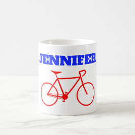 Einfache rote Fahrrad-Silhouette + Individueller Tasse