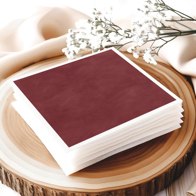 Einfache Rote Farbe des Weines Serviette (Wine Red Watercolor Wedding Paper Napkins – Simple Elegant Party Supplies)