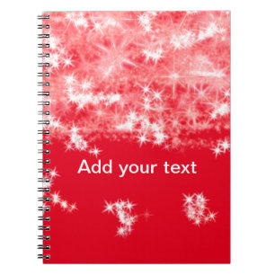 Einfache rote Glitter-Sterne fügen Sie Ihren Text  Notizblock