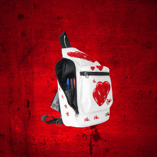 Einfache rote Herzen am Tag des weißen Happy Valen Crossbody Bag