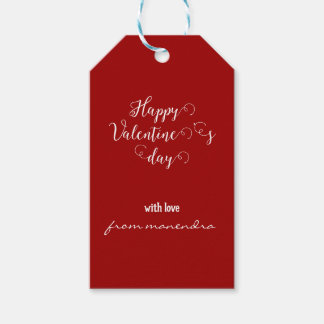 Einfache rote, individuell anpassbare Valentinstag Geschenkanhänger