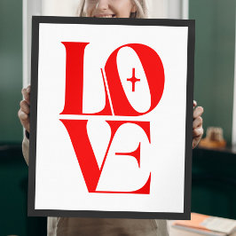 Einfache rote Liebe Moderne Typografie Poster