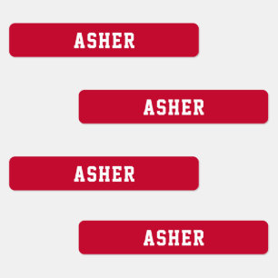 Einfache rote Personalisierte Haut Etiketten